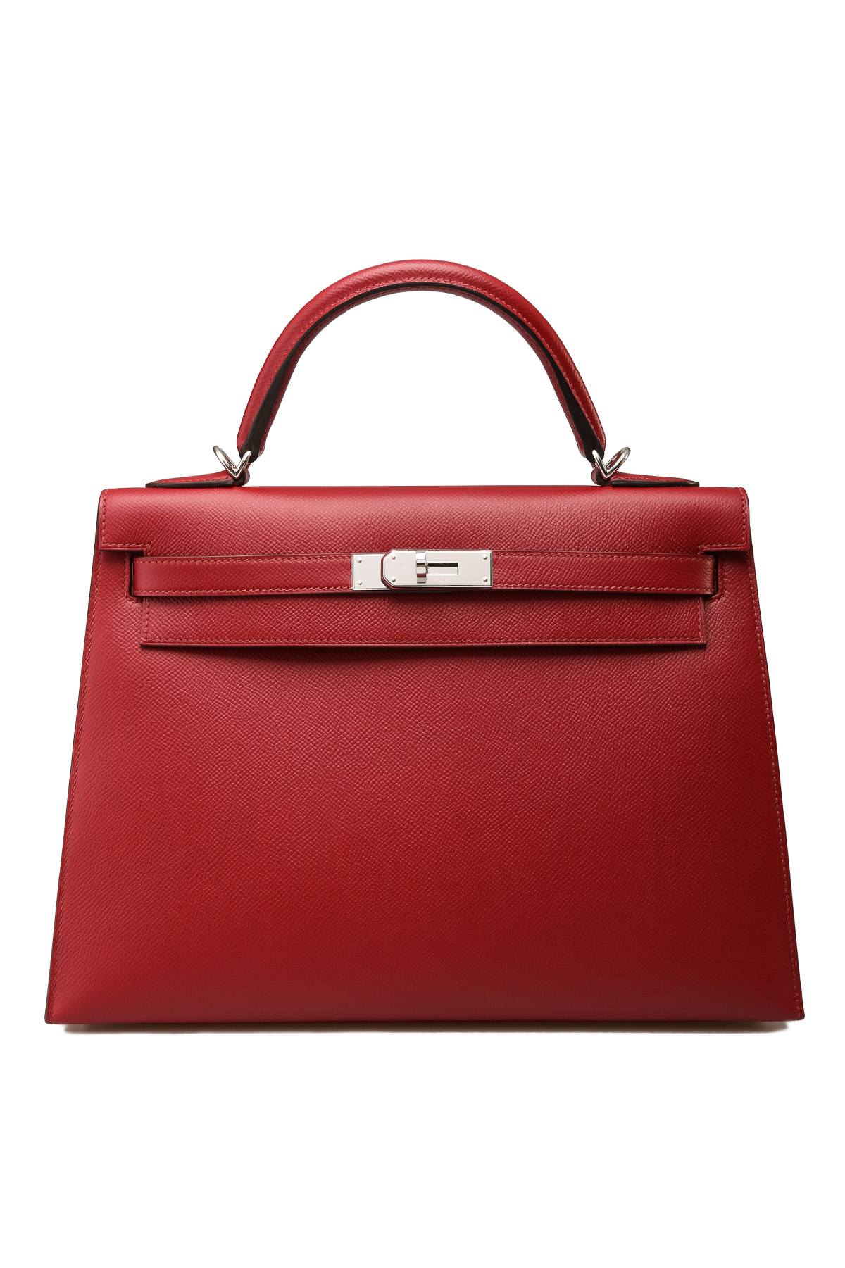 Hermes Kelly 25 HSS Sellier Rouge Casaque Chevre Brushed Gold