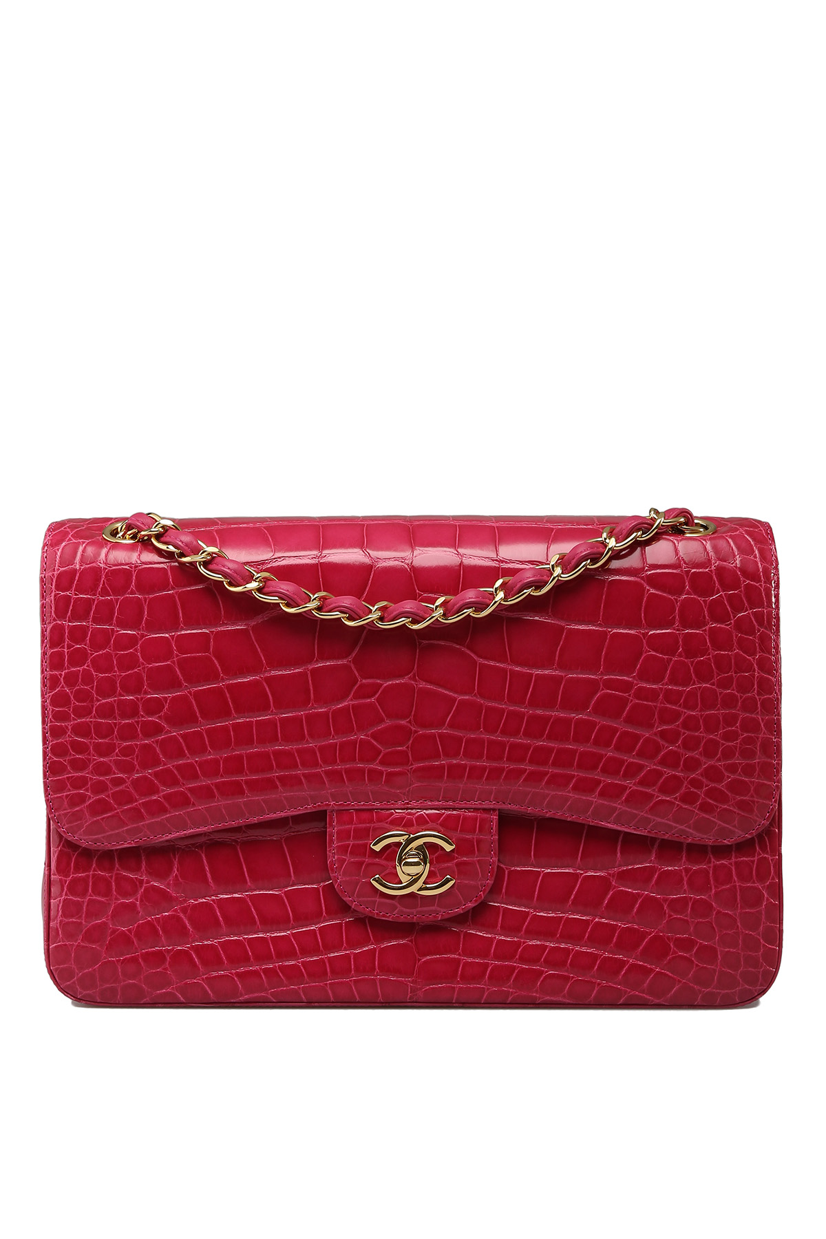 Chanel classic flap online bag crocodile