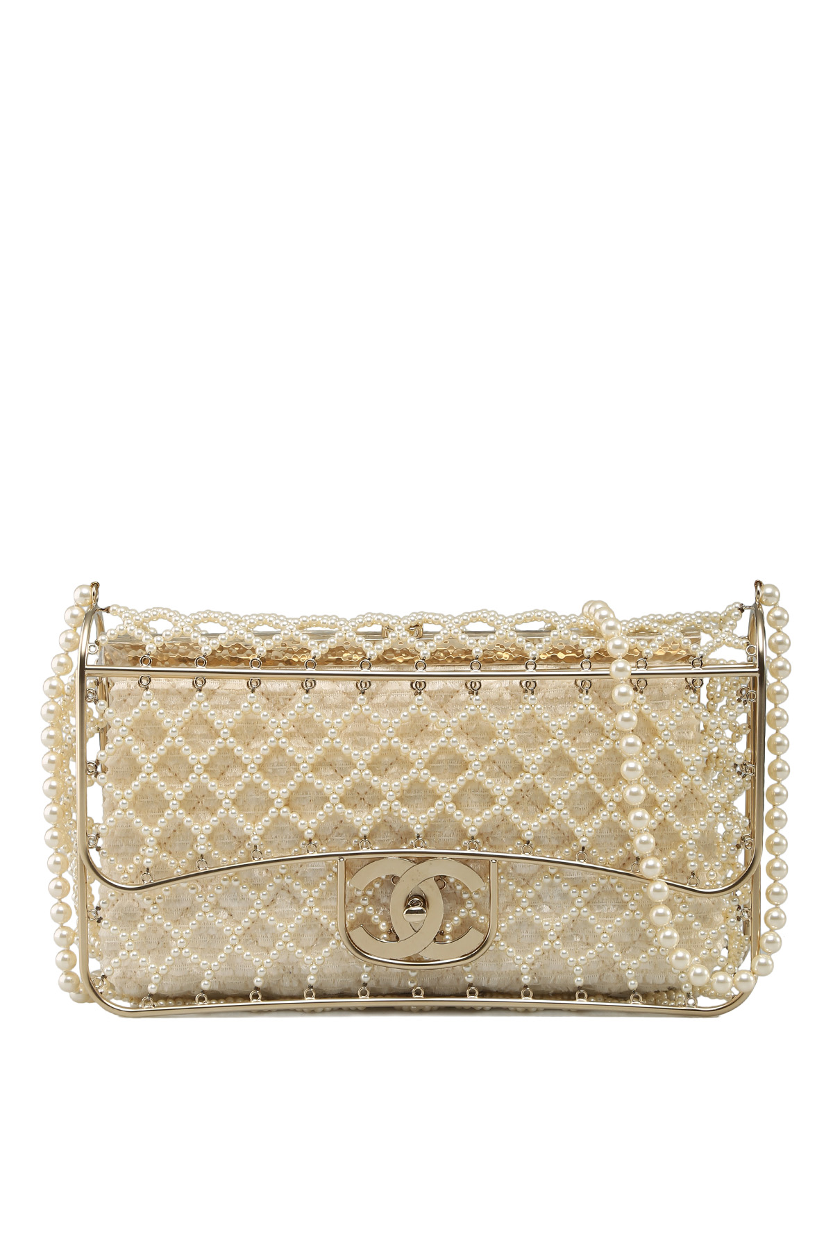 Chanel Gold Metal Mini Cage Flap With Pouch Gold Hardware, 2021